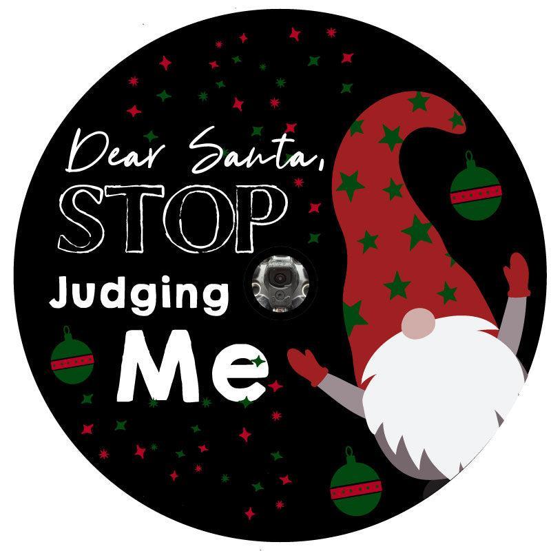 Dear Santa, Stop Judging Me Christmas Gnome - Spare Tire Cover-duckduckjeep-offroad-wrangler-gladiator-3d-jeep duck-custom duck-Jeep-The Quacktory-Fun Jeep Ducks-Ducks4Jeep