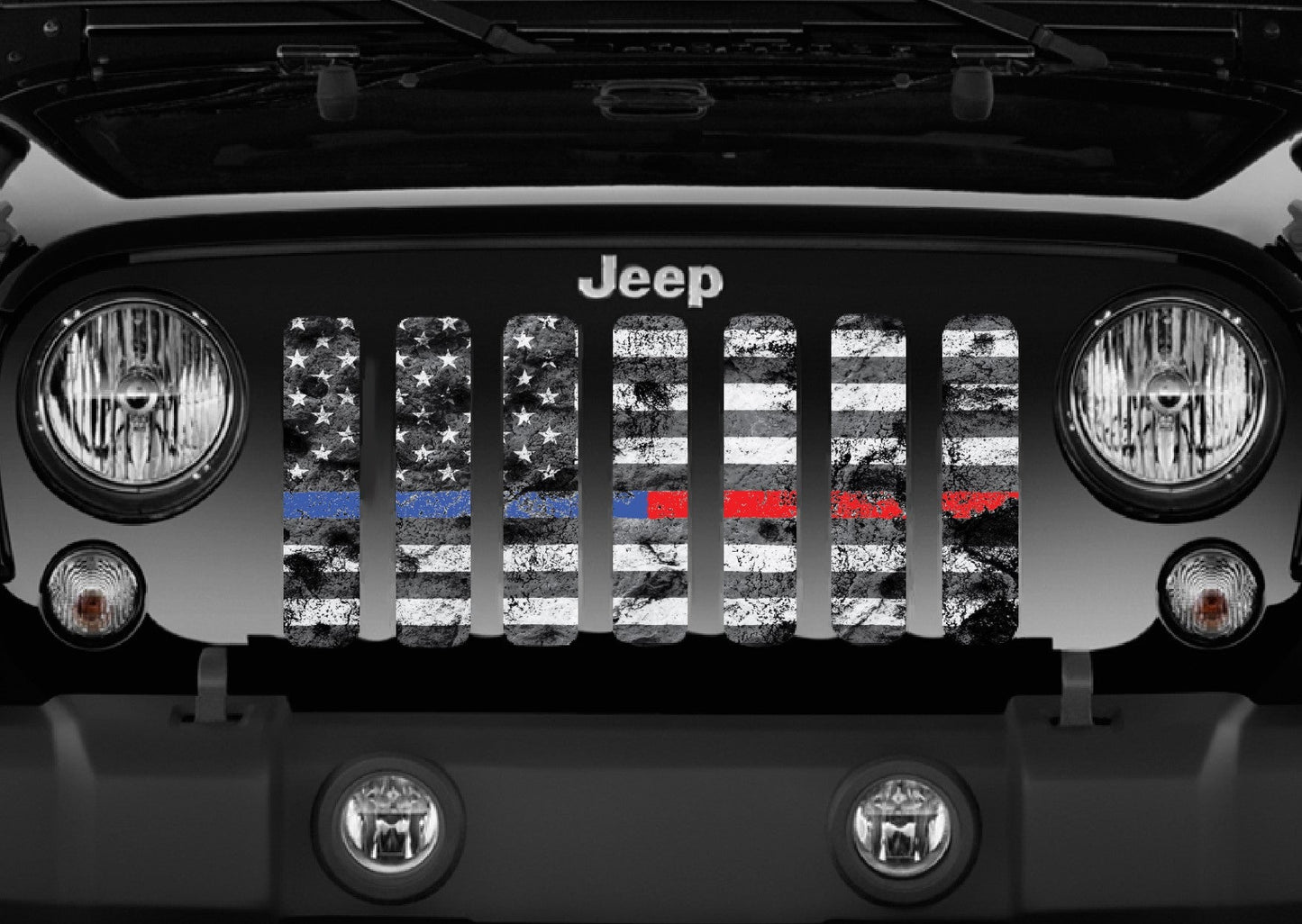Dirty Grace Tactical Back the Blue and Red Grille Insert
