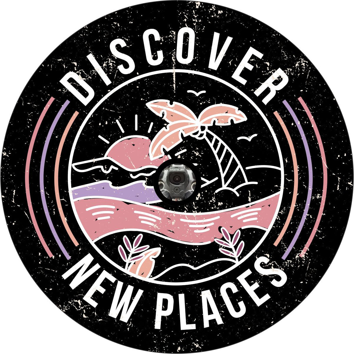 Discover New Places Retro Beach Spare Tire Cover-duckduckjeep-offroad-wrangler-gladiator-3d-jeep duck-custom duck-Jeep-The Quacktory-Fun Jeep Ducks-Ducks4Jeep