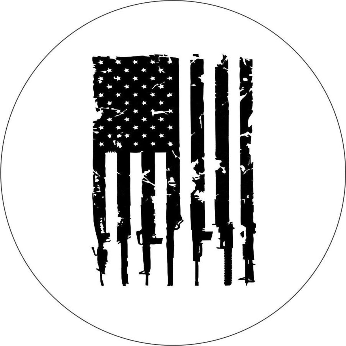 Distressed American Flag + Guns Design (ANY COLOR)-duckduckjeep-offroad-wrangler-gladiator-3d-jeep duck-custom duck-Jeep-The Quacktory-Fun Jeep Ducks-Ducks4Jeep