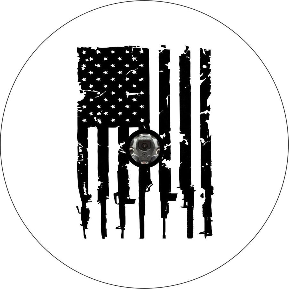 Distressed American Flag + Guns Design (ANY COLOR)-duckduckjeep-offroad-wrangler-gladiator-3d-jeep duck-custom duck-Jeep-The Quacktory-Fun Jeep Ducks-Ducks4Jeep