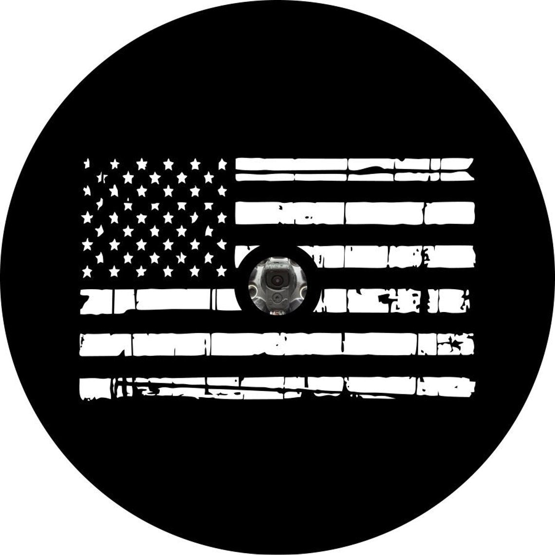 Distressed American Flag Spare Tire Cover - Customize Any Color-duckduckjeep-offroad-wrangler-gladiator-3d-jeep duck-custom duck-Jeep-The Quacktory-Fun Jeep Ducks-Ducks4Jeep