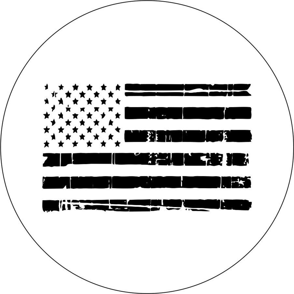 Distressed American Flag Spare Tire Cover - Customize Any Color-duckduckjeep-offroad-wrangler-gladiator-3d-jeep duck-custom duck-Jeep-The Quacktory-Fun Jeep Ducks-Ducks4Jeep