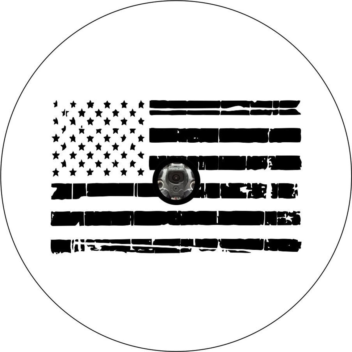 Distressed American Flag Spare Tire Cover - Customize Any Color-duckduckjeep-offroad-wrangler-gladiator-3d-jeep duck-custom duck-Jeep-The Quacktory-Fun Jeep Ducks-Ducks4Jeep
