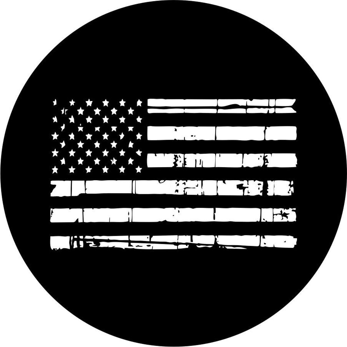 Distressed American Flag Spare Tire Cover - Customize Any Color-duckduckjeep-offroad-wrangler-gladiator-3d-jeep duck-custom duck-Jeep-The Quacktory-Fun Jeep Ducks-Ducks4Jeep
