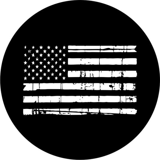 Distressed American Flag Spare Tire Cover - Customize Any Color-duckduckjeep-offroad-wrangler-gladiator-3d-jeep duck-custom duck-Jeep-The Quacktory-Fun Jeep Ducks-Ducks4Jeep