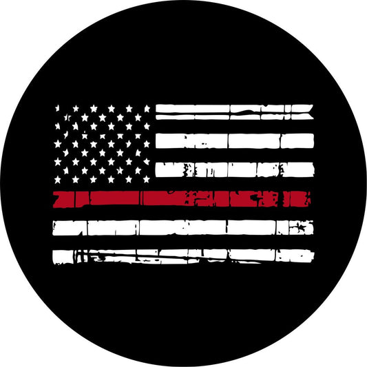 Distressed American Flag Thin Line (ANY COLOR)-duckduckjeep-offroad-wrangler-gladiator-3d-jeep duck-custom duck-Jeep-The Quacktory-Fun Jeep Ducks-Ducks4Jeep