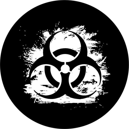 Distressed Biohazard Symbol Spare Tire Cover-duckduckjeep-offroad-wrangler-gladiator-3d-jeep duck-custom duck-Jeep-The Quacktory-Fun Jeep Ducks-Ducks4Jeep
