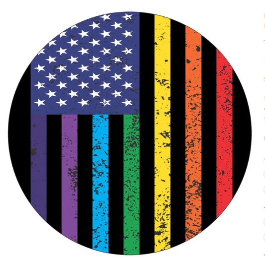 Distressed Pride Rainbow American Flag Spare Tire Cover-duckduckjeep-offroad-wrangler-gladiator-3d-jeep duck-custom duck-Jeep-The Quacktory-Fun Jeep Ducks-Ducks4Jeep