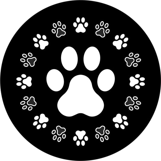 Dog Paws Around Dog Paw Spare Tire Cover for Jeep, Bronco, RV, Van, Camper-duckduckjeep-offroad-wrangler-gladiator-3d-jeep duck-custom duck-Jeep-The Quacktory-Fun Jeep Ducks-Ducks4Jeep
