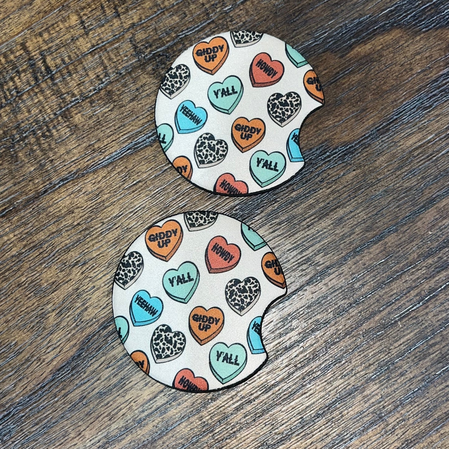 Country Western Valentine Car Coasters