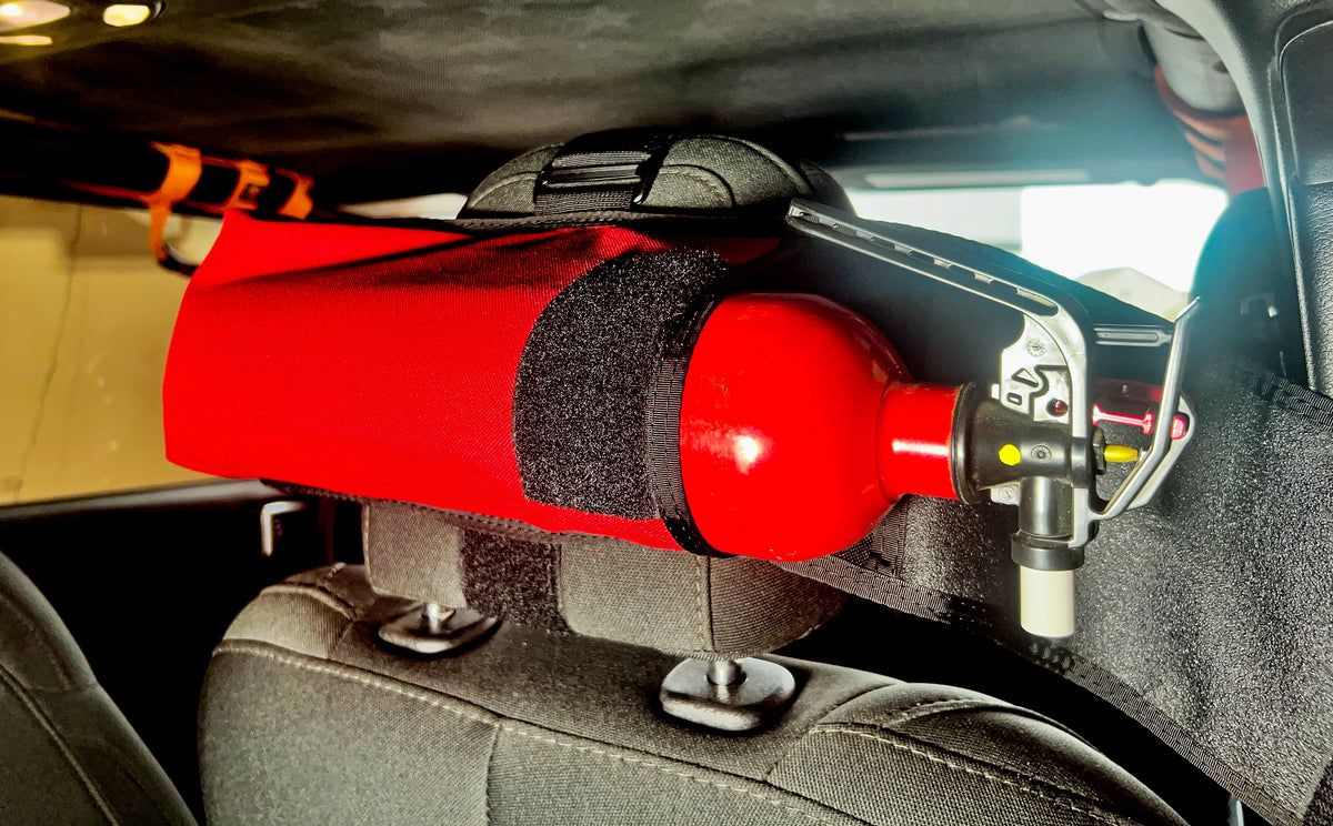 Fire Extinguisher Headrest Pouch-duckduckjeep-offroad-wrangler-gladiator-3d-jeep duck-custom duck-Jeep-The Quacktory-Fun Jeep Ducks-Ducks4Jeep