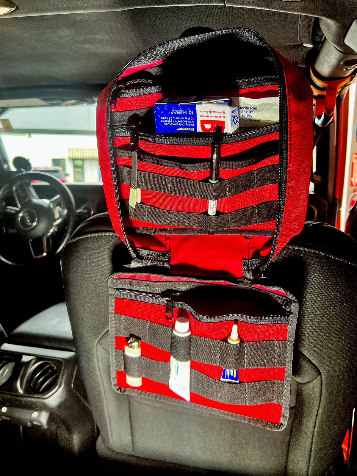 First Aid Kit Headrest Pouch - IFAK-duckduckjeep-offroad-wrangler-gladiator-3d-jeep duck-custom duck-Jeep-The Quacktory-Fun Jeep Ducks-Ducks4Jeep
