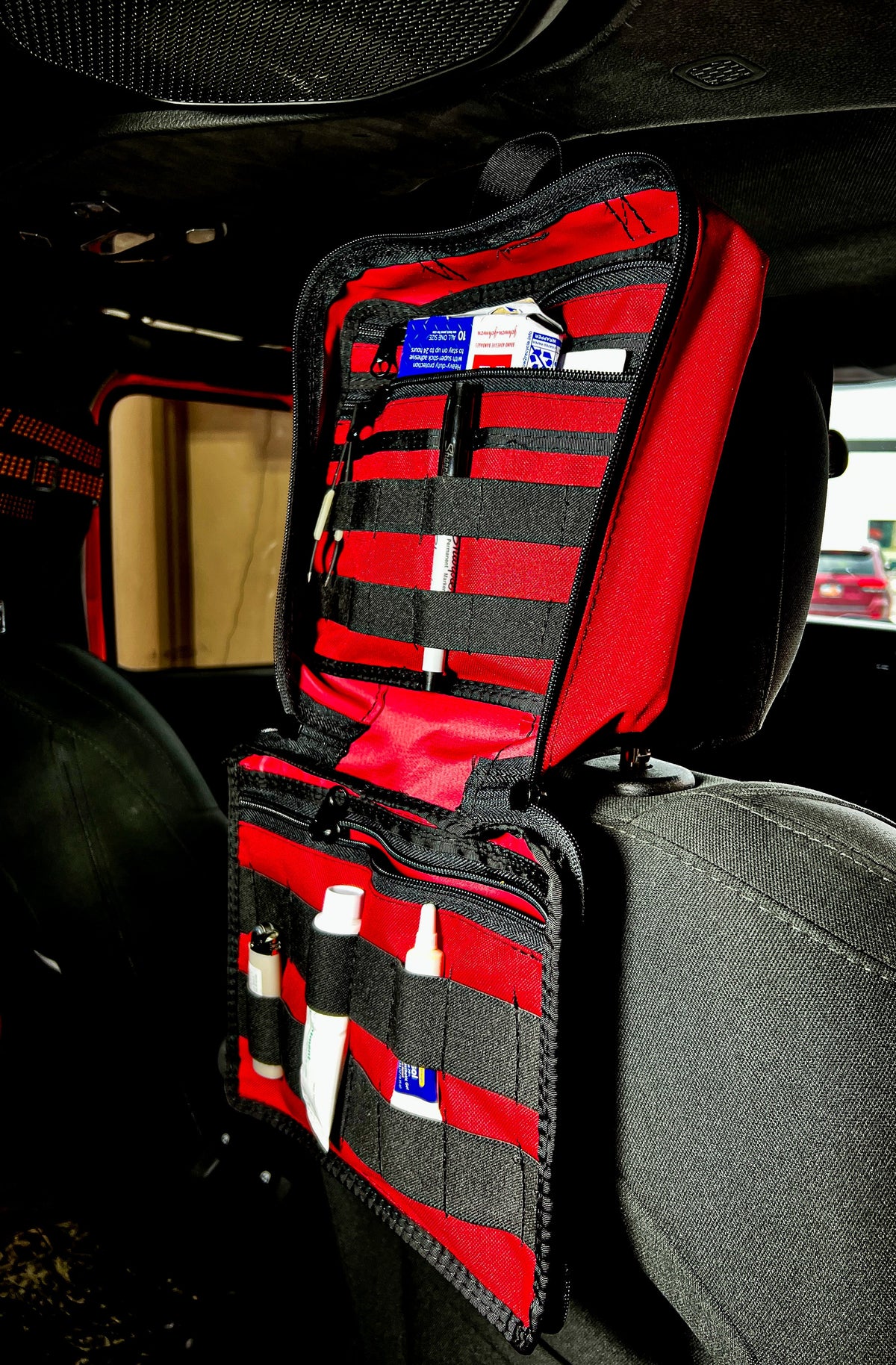 First Aid Kit Headrest Pouch - IFAK-duckduckjeep-offroad-wrangler-gladiator-3d-jeep duck-custom duck-Jeep-The Quacktory-Fun Jeep Ducks-Ducks4Jeep