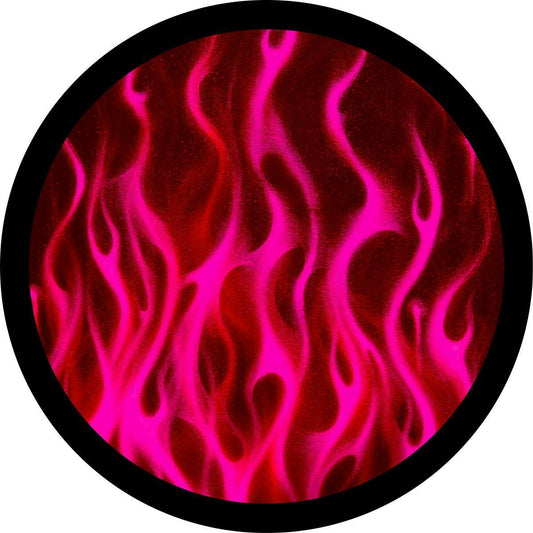 Flames - Hot Pink Spare Tire Cover for Jeep, Bronco, RV, & More-duckduckjeep-offroad-wrangler-gladiator-3d-jeep duck-custom duck-Jeep-The Quacktory-Fun Jeep Ducks-Ducks4Jeep
