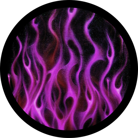 Flames - Purple Spare Tire Cover for Jeep, RV, Bronco, Camper, & More-duckduckjeep-offroad-wrangler-gladiator-3d-jeep duck-custom duck-Jeep-The Quacktory-Fun Jeep Ducks-Ducks4Jeep