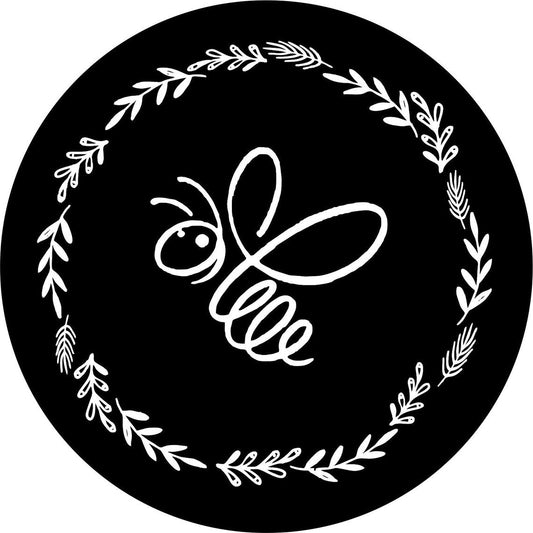 Floral Honey Bee Spare Tire Cover - Precision Fit for Jeep, Bronco, Campers, RV, & More-duckduckjeep-offroad-wrangler-gladiator-3d-jeep duck-custom duck-Jeep-The Quacktory-Fun Jeep Ducks-Ducks4Jeep