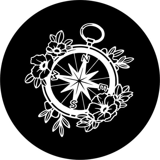 Flower/Floral Pocket Compass Spare Tire Cover-duckduckjeep-offroad-wrangler-gladiator-3d-jeep duck-custom duck-Jeep-The Quacktory-Fun Jeep Ducks-Ducks4Jeep