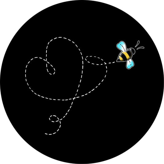 Flying Bee With a Heart Spare Tire Cover-duckduckjeep-offroad-wrangler-gladiator-3d-jeep duck-custom duck-Jeep-The Quacktory-Fun Jeep Ducks-Ducks4Jeep