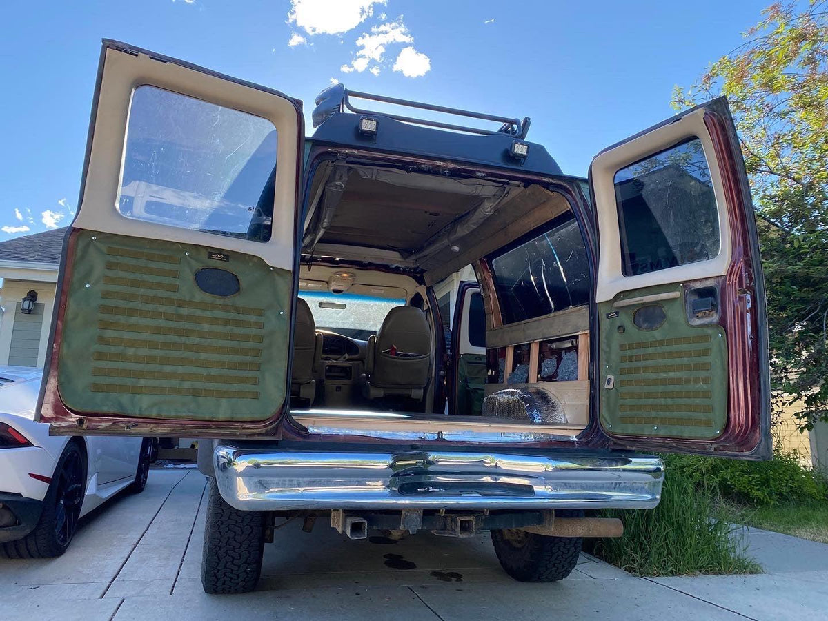 Ford Econoline Back Door - Rear Door Panel Organizer-duckduckjeep-offroad-wrangler-gladiator-3d-jeep duck-custom duck-Jeep-The Quacktory-Fun Jeep Ducks-Ducks4Jeep