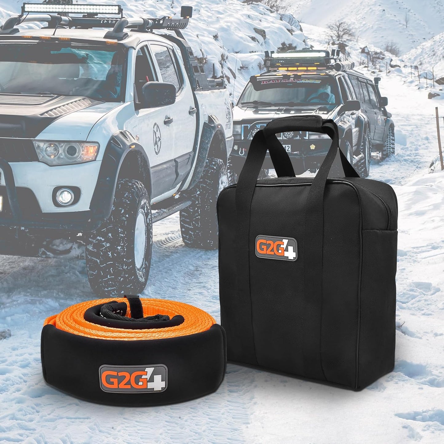 G2G4 Looped Tow Strap 20ft x 3" 35,000 LB Break Strength Off-Road Recovery 4WD-duckduckjeep-offroad-wrangler-gladiator-3d-jeep duck-custom duck-Jeep-The Quacktory-Fun Jeep Ducks-Ducks4Jeep