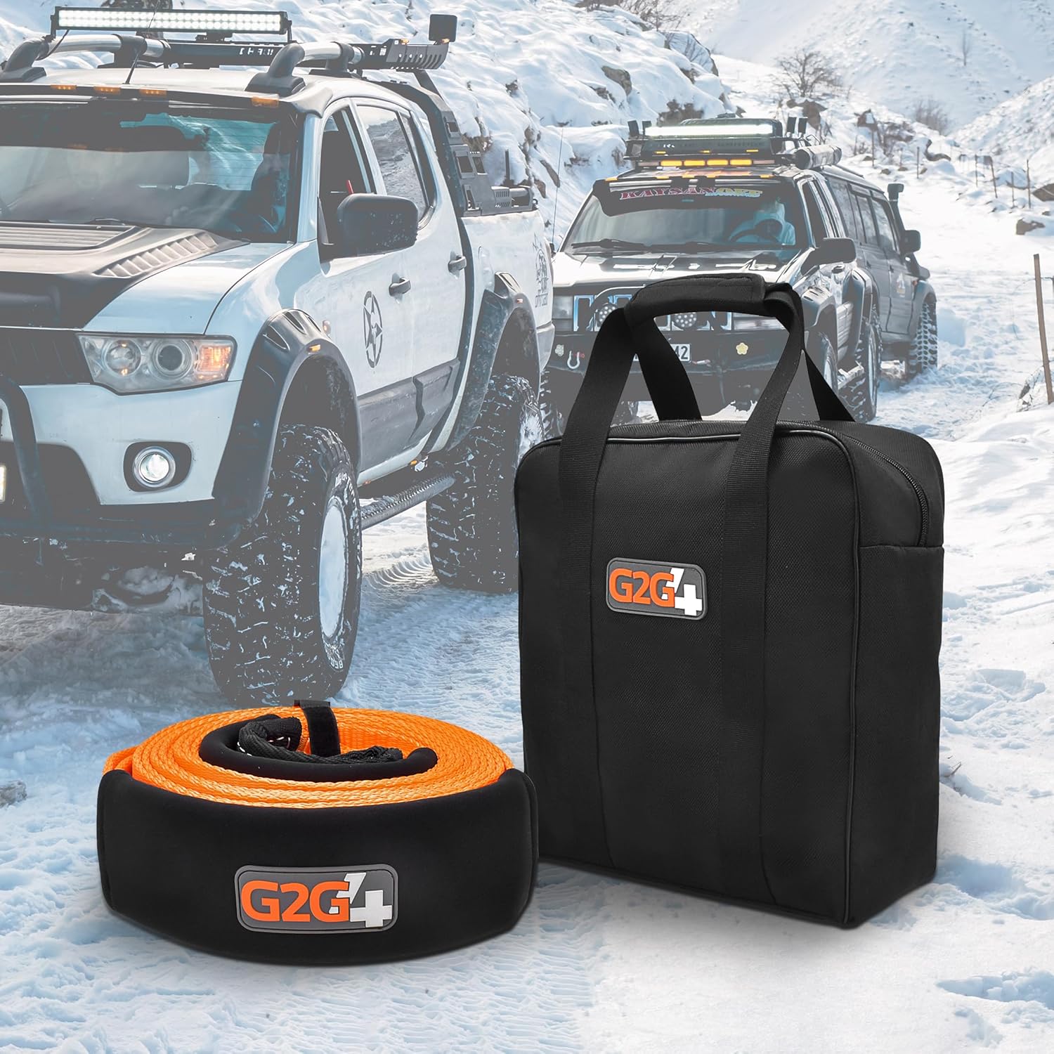 G2G4 Looped Tow Strap 20ft x 3" 35,000 LB Break Strength Off-Road Recovery 4WD-duckduckjeep-offroad-wrangler-gladiator-3d-jeep duck-custom duck-Jeep-The Quacktory-Fun Jeep Ducks-Ducks4Jeep