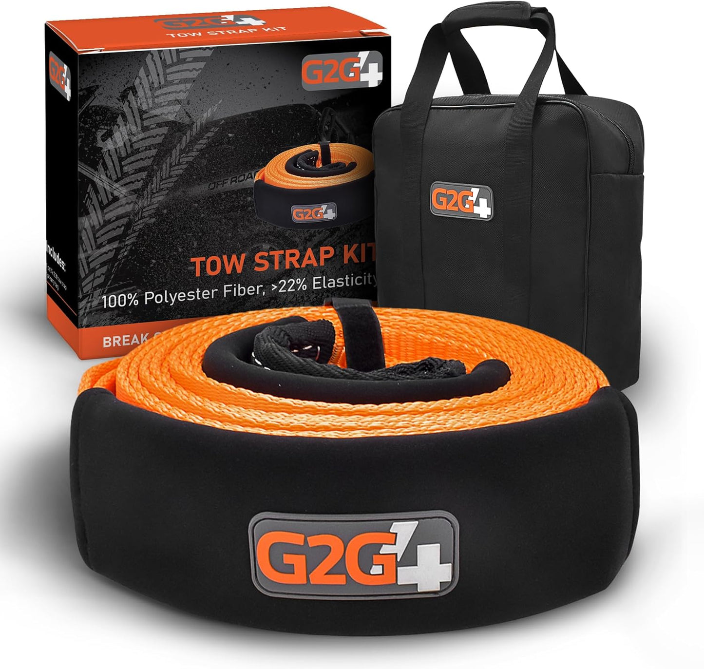 G2G4 Looped Tow Strap 20ft x 3" 35,000 LB Break Strength Off-Road Recovery 4WD-duckduckjeep-offroad-wrangler-gladiator-3d-jeep duck-custom duck-Jeep-The Quacktory-Fun Jeep Ducks-Ducks4Jeep