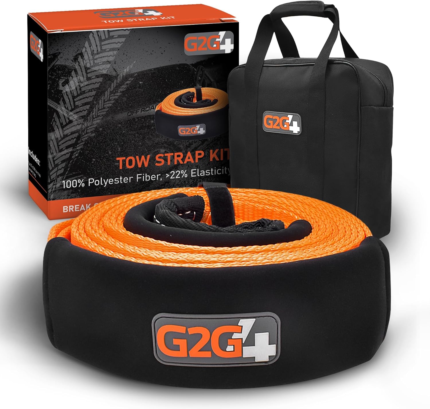 G2G4 Looped Tow Strap 20ft x 3" 35,000 LB Break Strength Off-Road Recovery 4WD-duckduckjeep-offroad-wrangler-gladiator-3d-jeep duck-custom duck-Jeep-The Quacktory-Fun Jeep Ducks-Ducks4Jeep