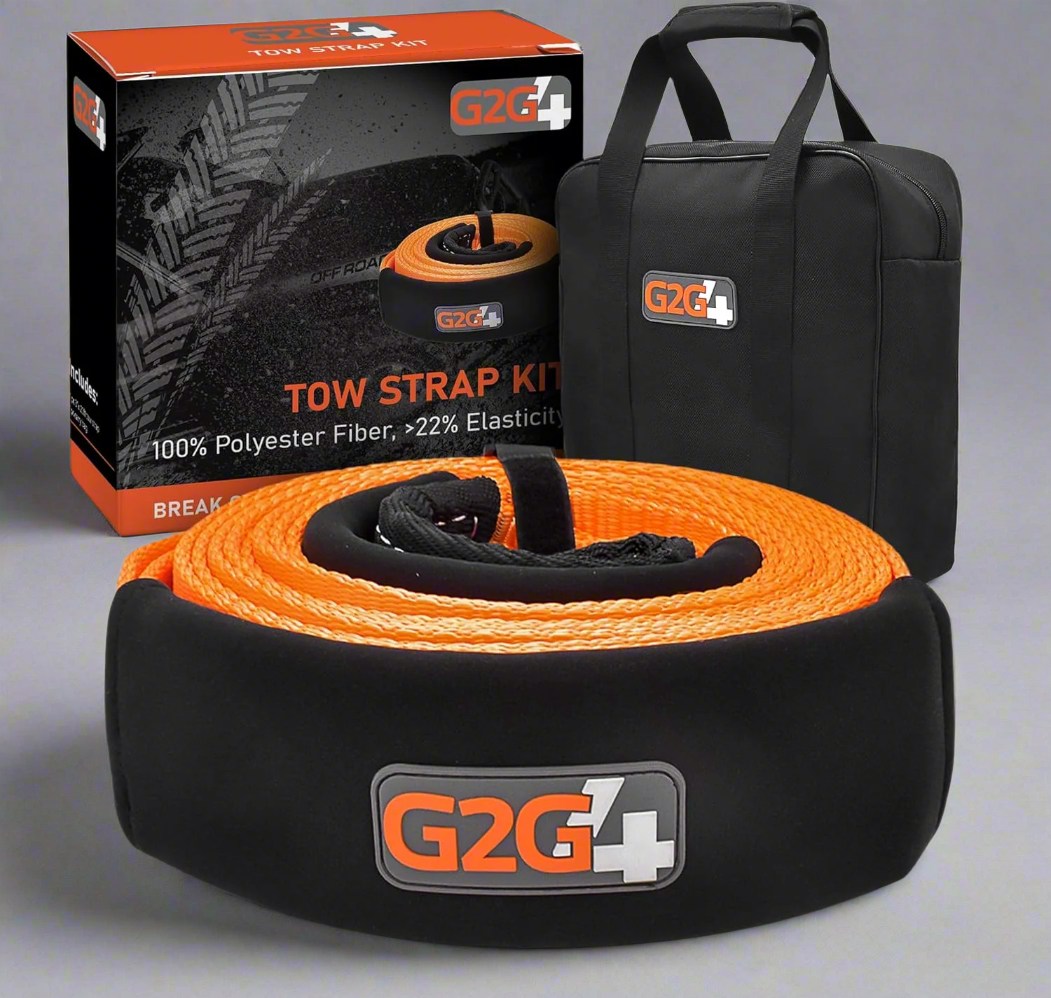 G2G4 Looped Tow Strap 20ft x 3" 35,000 LB Break Strength Off-Road Recovery 4WD-duckduckjeep-offroad-wrangler-gladiator-3d-jeep duck-custom duck-Jeep-The Quacktory-Fun Jeep Ducks-Ducks4Jeep