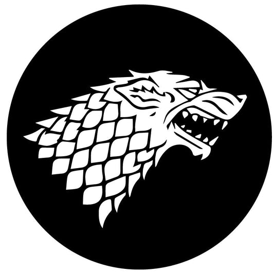 Game of Thrones House Stark Dire Wolf Spare Tire Cover for Jeep, Bronco, RV, Camper, & More-duckduckjeep-offroad-wrangler-gladiator-3d-jeep duck-custom duck-Jeep-The Quacktory-Fun Jeep Ducks-Ducks4Jeep