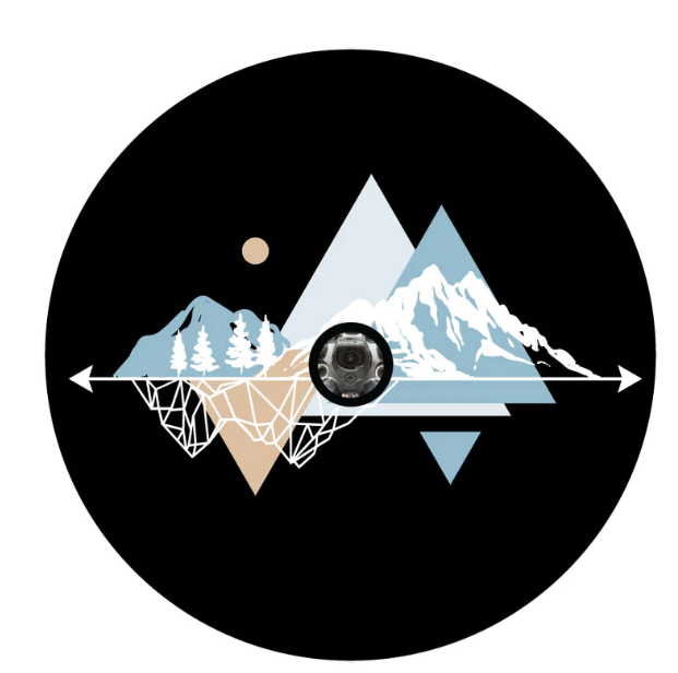 Geometric Linear Mountain Landscape Spare Tire Cover-duckduckjeep-offroad-wrangler-gladiator-3d-jeep duck-custom duck-Jeep-The Quacktory-Fun Jeep Ducks-Ducks4Jeep