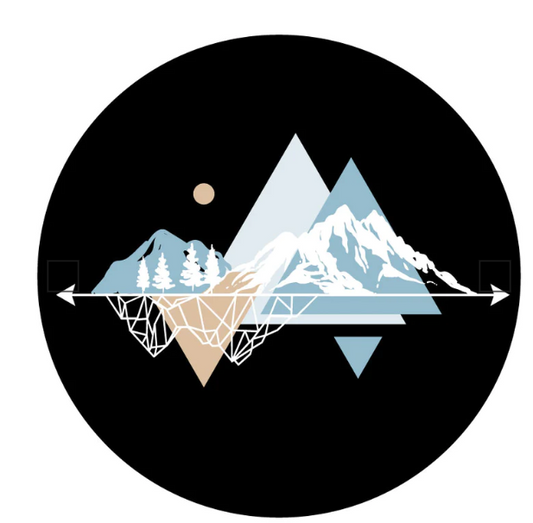 Geometric Linear Mountain Landscape Spare Tire Cover-duckduckjeep-offroad-wrangler-gladiator-3d-jeep duck-custom duck-Jeep-The Quacktory-Fun Jeep Ducks-Ducks4Jeep