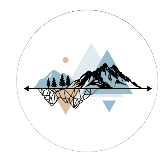 Geometric Linear Mountain Landscape White Spare Tire Cover-duckduckjeep-offroad-wrangler-gladiator-3d-jeep duck-custom duck-Jeep-The Quacktory-Fun Jeep Ducks-Ducks4Jeep