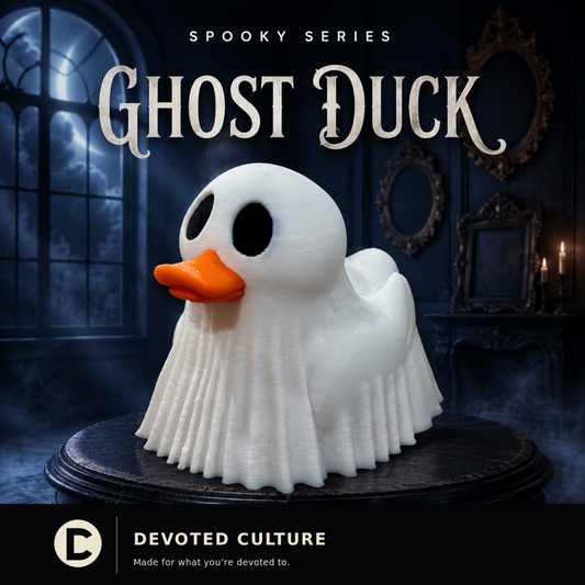 Ghost Duck – 3D Printed Halloween Figurine-duckduckjeep-offroad-wrangler-gladiator-3d-jeep duck-custom duck-Jeep-The Quacktory-Fun Jeep Ducks-Ducks4Jeep
