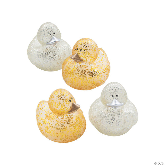 Gold & Silver Glitter Sparkle Rubber Ducks - by the dozen-duckduckjeep-offroad-wrangler-gladiator-3d-jeep duck-custom duck-Jeep-The Quacktory-Fun Jeep Ducks-Ducks4Jeep