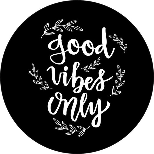 Good Vibes Only Floral Spare Tire Cover-duckduckjeep-offroad-wrangler-gladiator-3d-jeep duck-custom duck-Jeep-The Quacktory-Fun Jeep Ducks-Ducks4Jeep