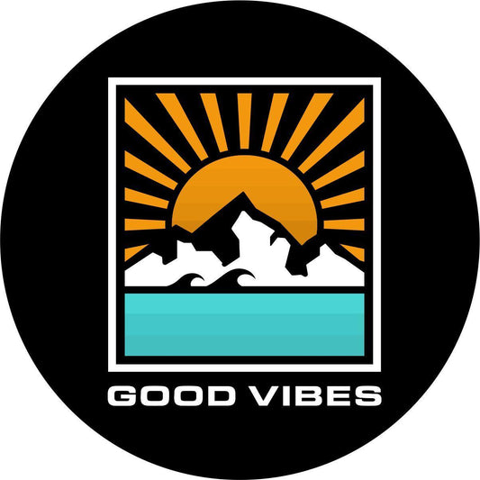 Good Vibes Sun Rays Unique Spare Tire Cover for Jeep, RV, Bronco, Camper, & More-duckduckjeep-offroad-wrangler-gladiator-3d-jeep duck-custom duck-Jeep-The Quacktory-Fun Jeep Ducks-Ducks4Jeep