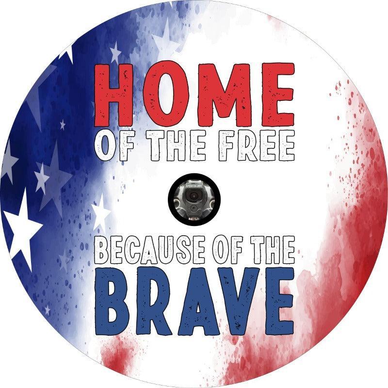 Home of the Free Because of the Brave Tie Dye Patriotic Spare Tire Cover-duckduckjeep-offroad-wrangler-gladiator-3d-jeep duck-custom duck-Jeep-The Quacktory-Fun Jeep Ducks-Ducks4Jeep