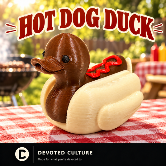 Hot Dog Duck Figurine-duckduckjeep-offroad-wrangler-gladiator-3d-jeep duck-custom duck-Jeep-The Quacktory-Fun Jeep Ducks-Ducks4Jeep