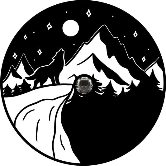 Howl At The Moon Mountainside Tire Cover for Jeep, Bronco RV & More-duckduckjeep-offroad-wrangler-gladiator-3d-jeep duck-custom duck-Jeep-The Quacktory-Fun Jeep Ducks-Ducks4Jeep