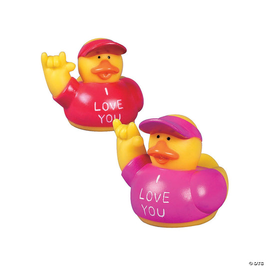 "I Love You" Rubber Ducks - by the dozen-duckduckjeep-offroad-wrangler-gladiator-3d-jeep duck-custom duck-Jeep-The Quacktory-Fun Jeep Ducks-Ducks4Jeep