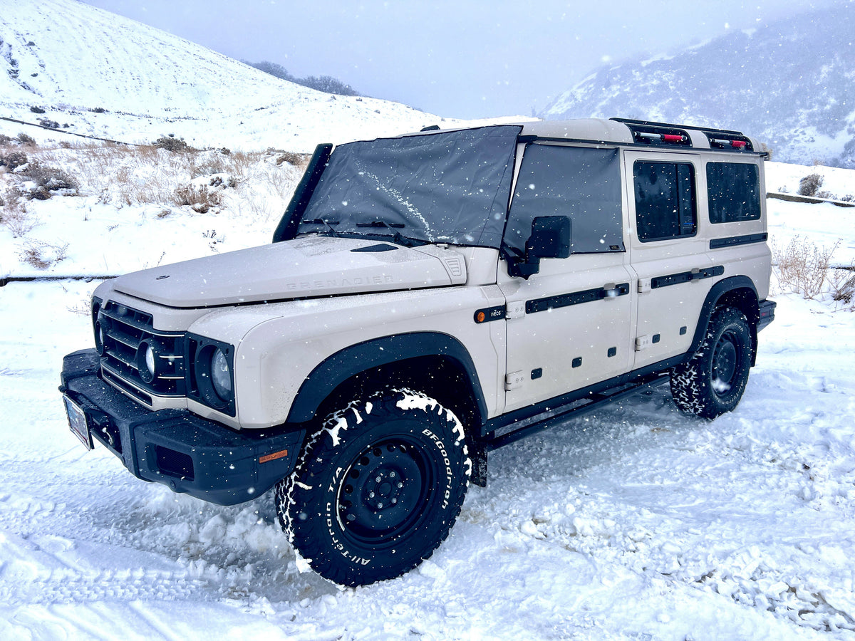INEOS Grenadier Exterior Windshield and Window Covers-duckduckjeep-offroad-wrangler-gladiator-3d-jeep duck-custom duck-Jeep-The Quacktory-Fun Jeep Ducks-Ducks4Jeep