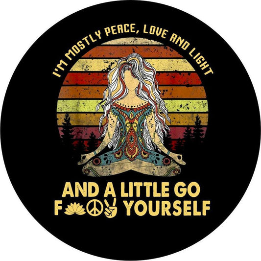 I'm Mostly Peace, Love, and Light Goddess Spare Tire Cover-duckduckjeep-offroad-wrangler-gladiator-3d-jeep duck-custom duck-Jeep-The Quacktory-Fun Jeep Ducks-Ducks4Jeep
