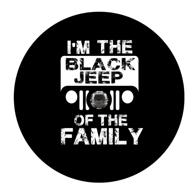 I'm The Black Jeep Of The Family Spare Tire Cover-duckduckjeep-offroad-wrangler-gladiator-3d-jeep duck-custom duck-Jeep-The Quacktory-Fun Jeep Ducks-Ducks4Jeep