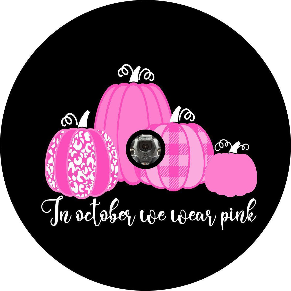 In October We Wear Pink Breast Cancer Spare Tire Cover-duckduckjeep-offroad-wrangler-gladiator-3d-jeep duck-custom duck-Jeep-The Quacktory-Fun Jeep Ducks-Ducks4Jeep