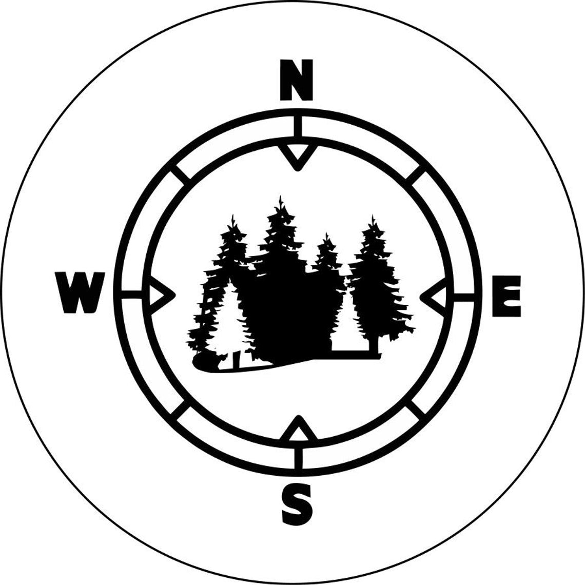 In the Woods Compass Spare Tire Cover-duckduckjeep-offroad-wrangler-gladiator-3d-jeep duck-custom duck-Jeep-The Quacktory-Fun Jeep Ducks-Ducks4Jeep
