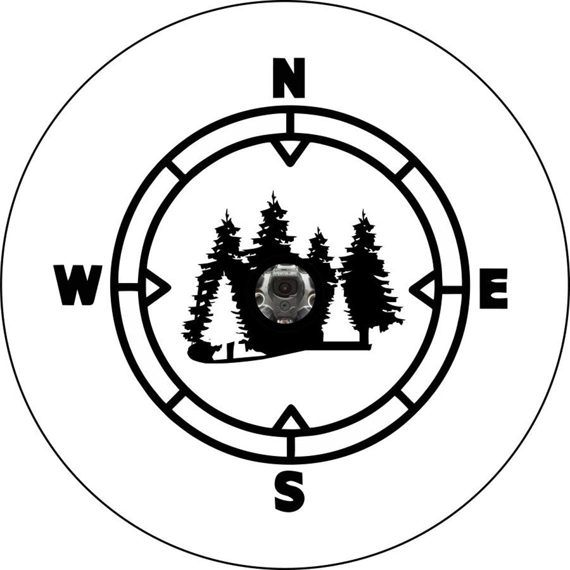In the Woods Compass Spare Tire Cover-duckduckjeep-offroad-wrangler-gladiator-3d-jeep duck-custom duck-Jeep-The Quacktory-Fun Jeep Ducks-Ducks4Jeep