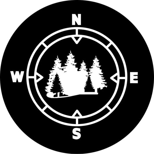 In the Woods Compass Spare Tire Cover-duckduckjeep-offroad-wrangler-gladiator-3d-jeep duck-custom duck-Jeep-The Quacktory-Fun Jeep Ducks-Ducks4Jeep