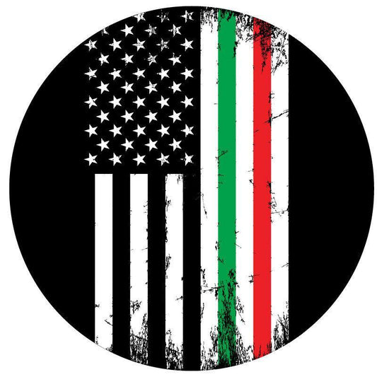 Italian American Thin Line Rustic Flag Spare Tire Cover-duckduckjeep-offroad-wrangler-gladiator-3d-jeep duck-custom duck-Jeep-The Quacktory-Fun Jeep Ducks-Ducks4Jeep