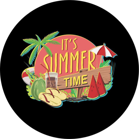 It's Summer Time Vibes Spare Tire Cover for Jeep, RV, Camper, Bronco & More-duckduckjeep-offroad-wrangler-gladiator-3d-jeep duck-custom duck-Jeep-The Quacktory-Fun Jeep Ducks-Ducks4Jeep